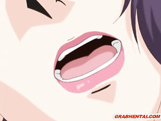 Возбуждённый лысый мужчина даёт отсосать член хентай женщине