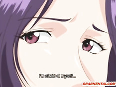 Возбуждённый лысый мужчина даёт отсосать член хентай женщине