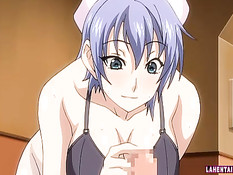 Сиськастая хентай медсестра сосёт член пациенту и садится сверху