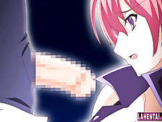 Крылатая хентай девка подрочила парню член и села на него сверху