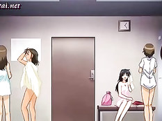 Грудастая аниме брюнетка в чулках громко стонет прыгая на члене