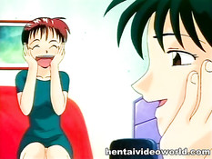 Три аниме девчонки используют мальчика для обучения Камасутре