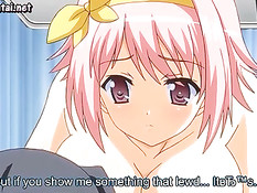 Две грудастые хентай лесбиянки трутся сиськами и бритыми кисками