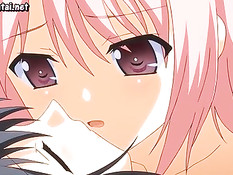 Две грудастые хентай лесбиянки трутся сиськами и бритыми кисками