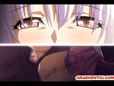 Парень трахает прикованную хентай девчонку и ласкает её сиськи