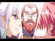 Парень трахает прикованную хентай девчонку и ласкает её сиськи