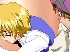 Студент ласкает и трахает аниме блондиночку в большой аудитории