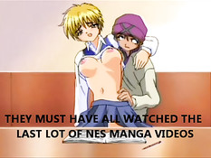 Студент ласкает и трахает аниме блондиночку в большой аудитории