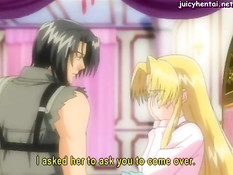 Раздел светловолосую аниме девушку и стал ласкать клитор руками