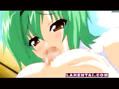 Хентай болельщица встретила паренька и подрочила член сиськами