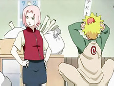 Наруто Удзумаки оттрахал на полу красивую девку Сакура Харуно