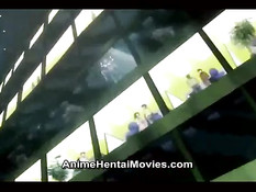 Хентай девка трахает себя вибратором и занимается сексом с парнем