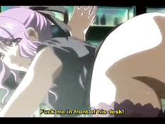 Хентай девка трахает себя вибратором и занимается сексом с парнем