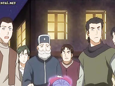 Ненасытная аниме девка с большой грудью прыгает на члене парня