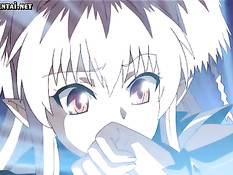 Ненасытная аниме девка с большой грудью прыгает на члене парня