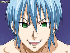 Ненасытная аниме девка с большой грудью прыгает на члене парня