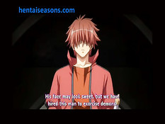 Девка с крыльями подлетела и подрочила член большими сиськами