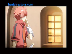 Девка с крыльями подлетела и подрочила член большими сиськами