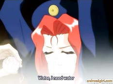 Связанной хентай девушке прикладывают вакуумные помпы к груди