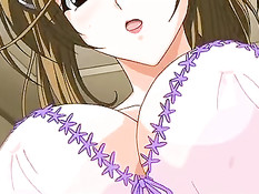 Хентай красавица на кровати подрочила парнишке член в позе 69
