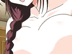 Хентай красавица на кровати подрочила парнишке член в позе 69