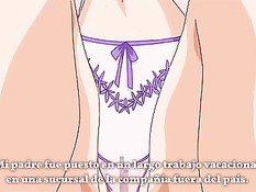 Хентай красавица на кровати подрочила парнишке член в позе 69