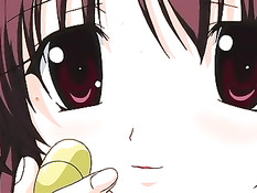 Хентай красавица на кровати подрочила парнишке член в позе 69