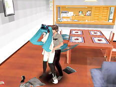 3d девчонка с длинными волосами прыгает на возбуждённом члене