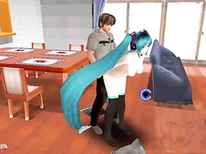 3d девчонка с длинными волосами прыгает на возбуждённом члене