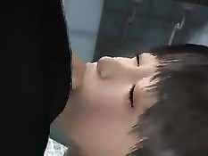 3D девки отсасывают в туалете и дрочат своими большими сиськами