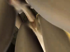 Очкастая 3D девчонка с хвостиками делает минет и ебётся с парнем