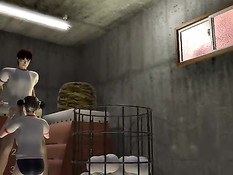 Очкастая 3D девчонка с хвостиками делает минет и ебётся с парнем