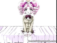 Хентай девчонка испытала удовольствие вставив вибратор в киску