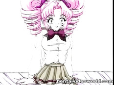 Хентай девчонка испытала удовольствие вставив вибратор в киску