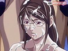 Грудастые хентай студентки насаживались на двухсторонний фаллос