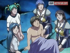 Грудастые хентай студентки насаживались на двухсторонний фаллос