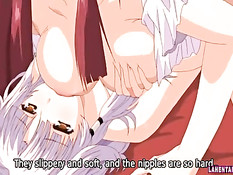 Две хентай милашки занимаются сексом с одним молодым человеком