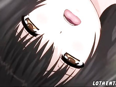 Аниме девчонку с большими сиськами оттрахали рачком и в позе 69