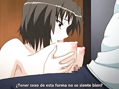Сиськастые хентай девчонки любят дрочить член большой грудью