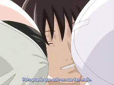 Очкастая хентай девушка трахается с пареньком и любит лесби секс