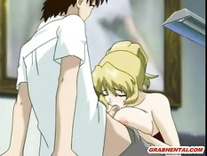 Сисястая хентай учительница подрочила сиськами и уселась на член