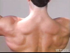 Checking muscular boy