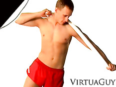 Sporty Alexi shows his goods