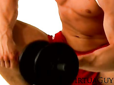 Sporty Alexi shows his goods