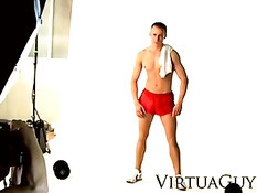 Sporty Alexi shows his goods