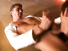 Horny boys have few space but hot sex