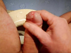 Wanking in the toilet