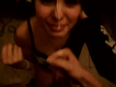 Italian girl gets first facial cumshot