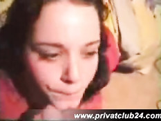 German amateur blowjob and swallow