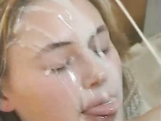 Little teeny face gets nice load